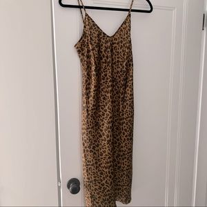 Cheetah print slip midi dress